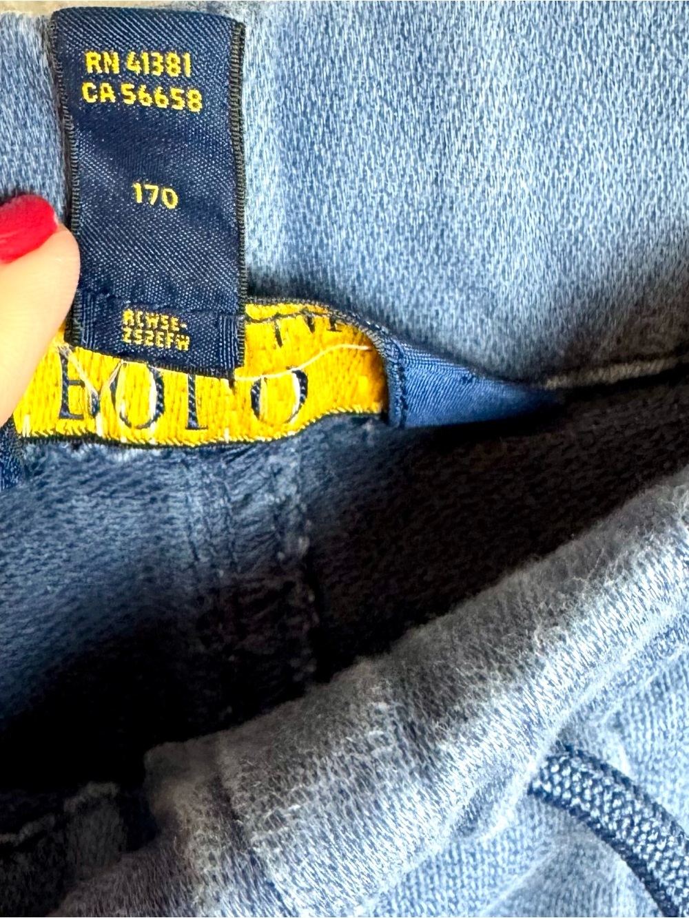 Polo Ralph Lauren Boys XL 18-20 Pull On Pants Blue Cotton Stretch Jogger 170 - Picture 4 of 8